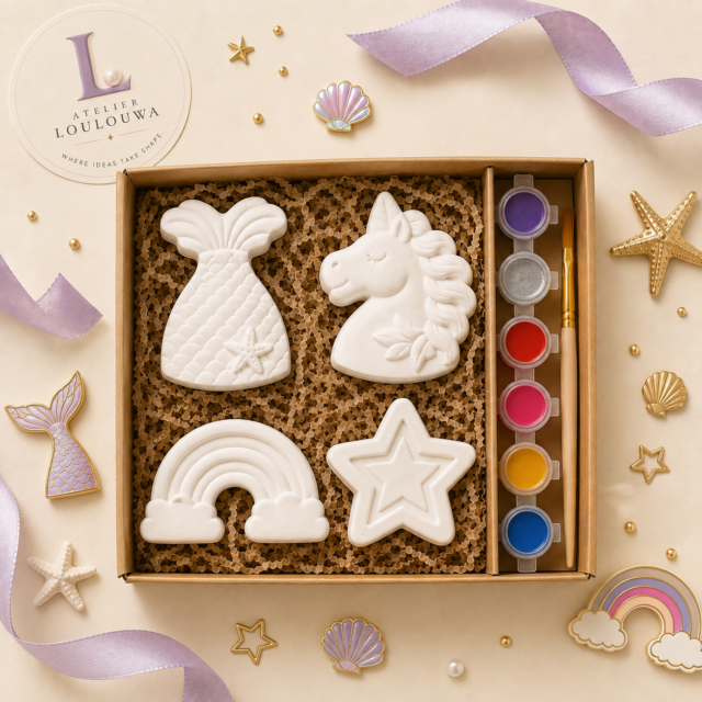 Fantasy Collection painting kit with gypsum pieces and paints