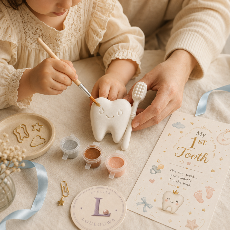 Children painting gypsum pieces at an event